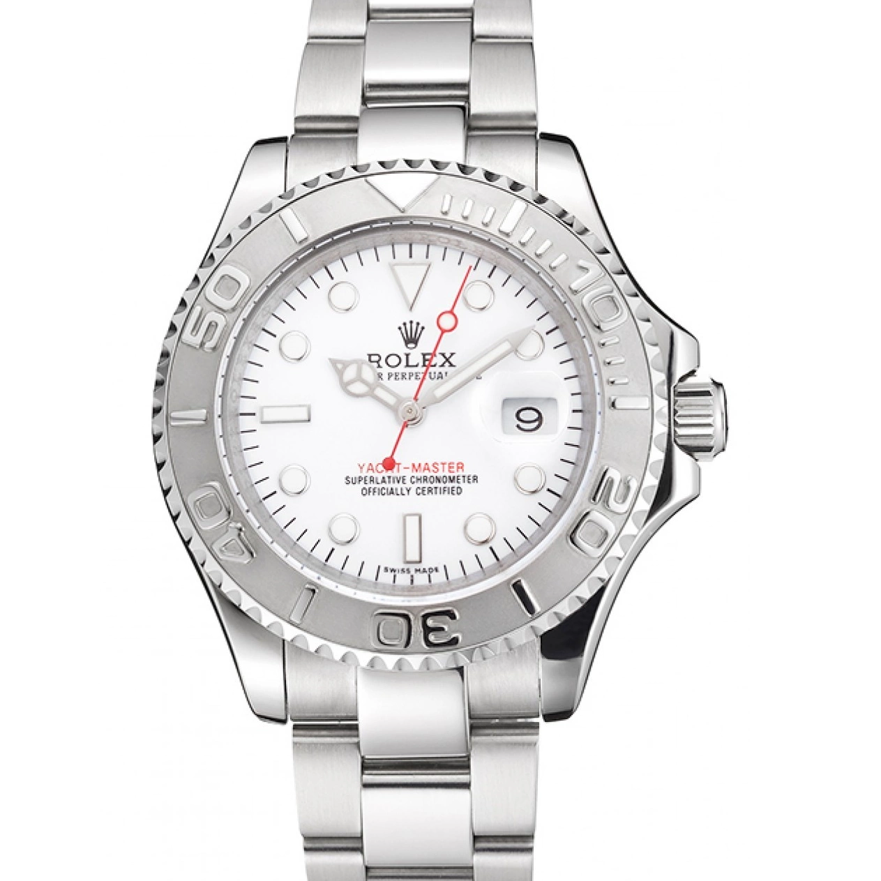 MiroTime 0813 Swiss Rolex Yacht-Master White Dial Staniless Steel Case And Bracelet